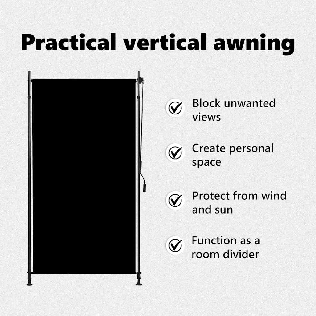 Tenda a Rullo per Esterni 120x270 cm Antracite 145936