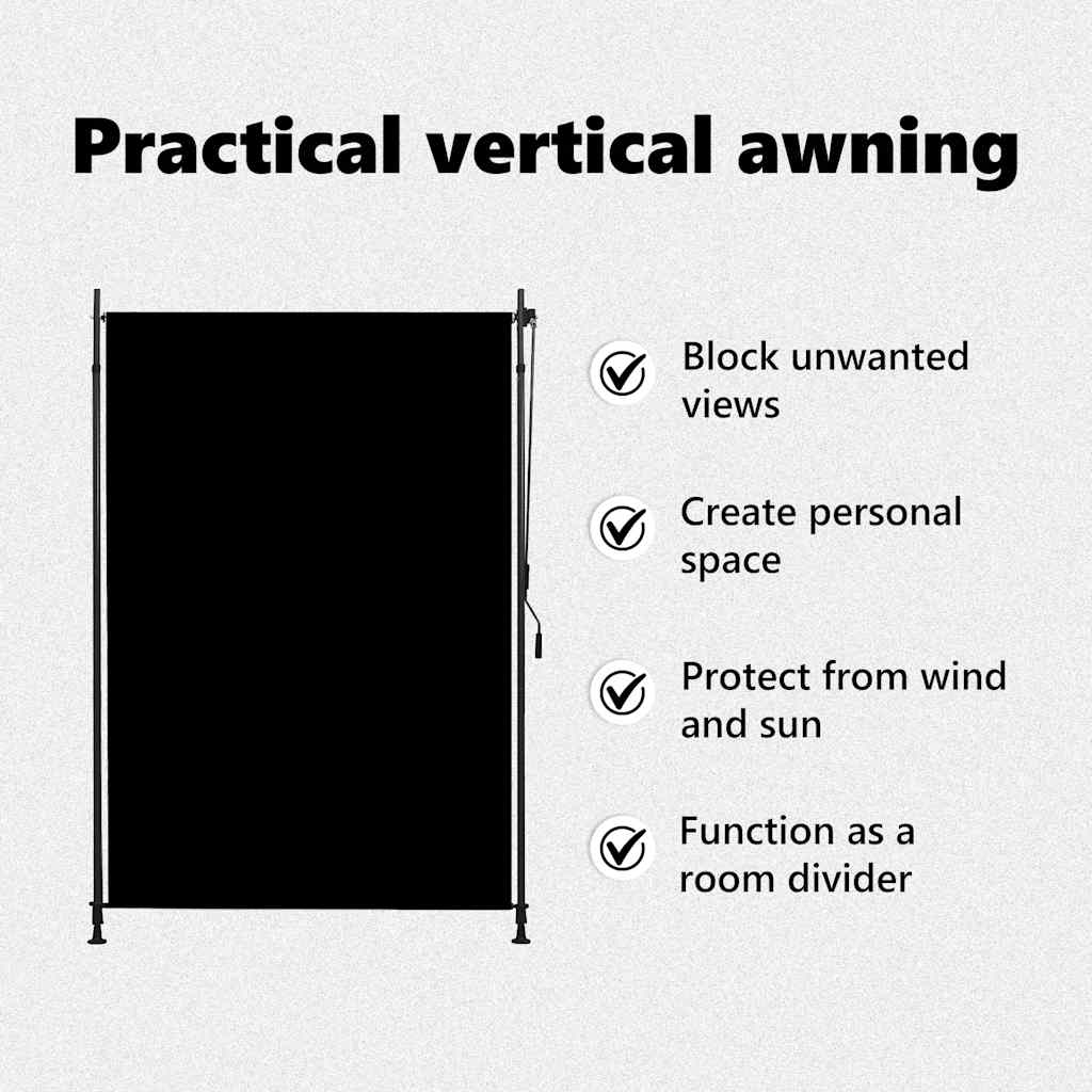 Tenda a Rullo per Esterni 150x270 cm Antracite 145937