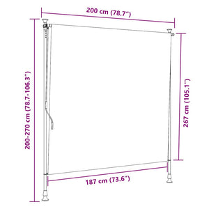 Tenda a Rullo per Esterni 200x270 cm Antracite  cod mxl 48822