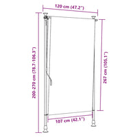 Tenda a Rullo per Esterni 120x270 cm Crema 145940