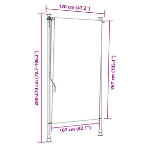 Tenda a Rullo per Esterni 120x270 cm Crema 145940