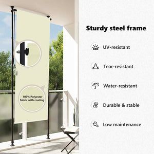 Tenda a Rullo per Esterni 120x270 cm Crema 145940