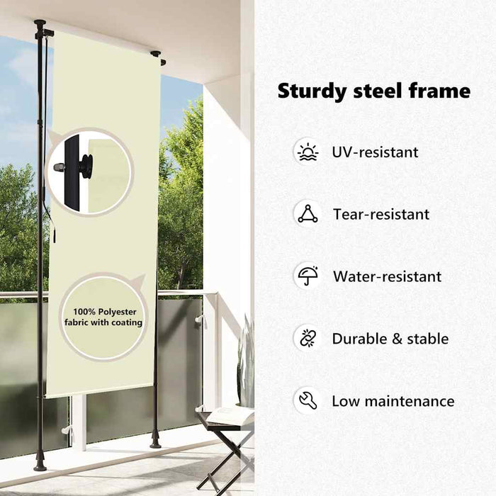 Tenda a Rullo per Esterni 120x270 cm Crema 145940