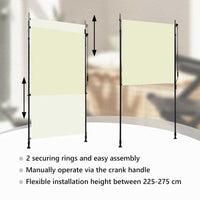 Tenda a Rullo per Esterni 120x270 cm Crema 145940