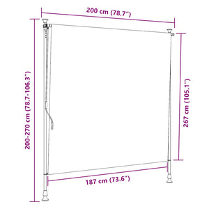 Tenda a Rullo per Esterni 200x270 cm Crema cod mxl 52289