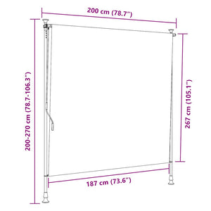Tenda a Rullo per Esterni 200x270 cm Crema 145942