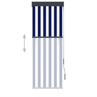 Tenda a Rullo per Esterni 60x250 cm Blu e Bianca