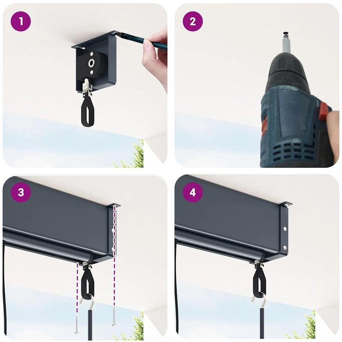 Tenda a Rullo per Esterni 60x250 cm Arancione e Marrone cod mxl 41554