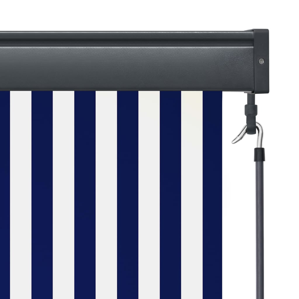 Tenda a Rullo per Esterni 100x250 cm Blu e Bianca 145955
