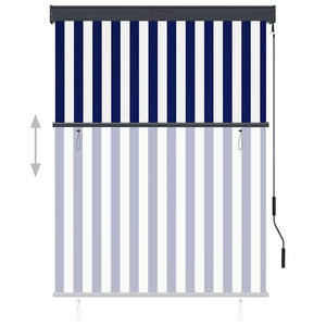 Tenda a Rullo per Esterni 120x250 cm Blu e Bianca 145961