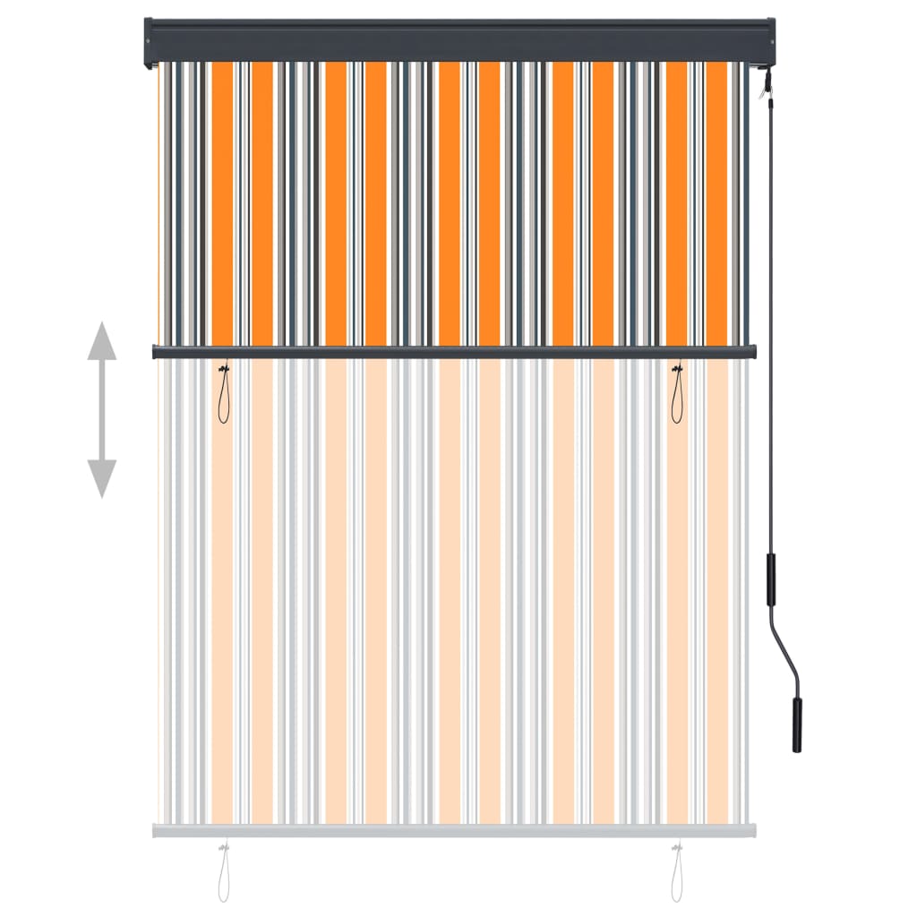 Tenda a Rullo per Esterni 120x250 cm Giallo e Blu 145962