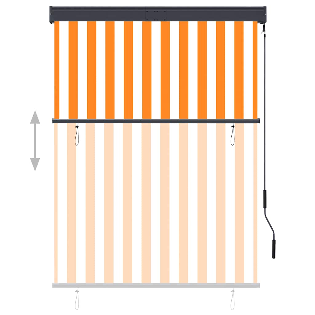 Tenda a Rullo per Esterni 120x250 cm Bianco e Arancione cod mxl 41088