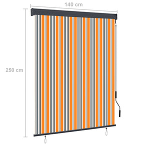 Tenda a Rullo per Esterni 140x250 cm Giallo e Blu