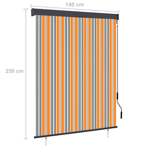 Tenda a Rullo per Esterni 140x250 cm Giallo e Blu 145968