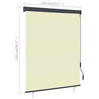 Tenda a Rullo per Esterni 140x250 cm Crema 145971