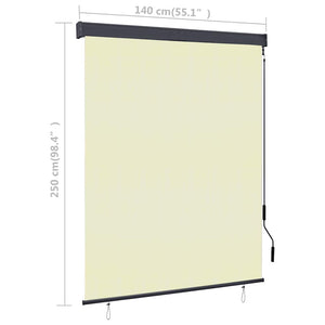 Tenda a Rullo per Esterni 140x250 cm Crema 145971