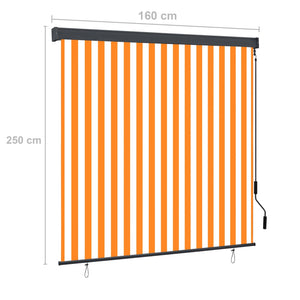 Tenda a Rullo per Esterni 160x250 cm Bianca e Arancione 145975