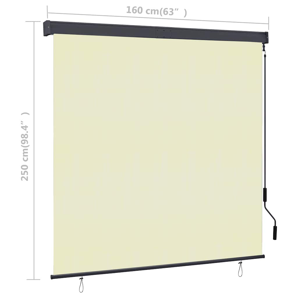Tenda a Rullo per Esterni 160x250 cm Crema 145977