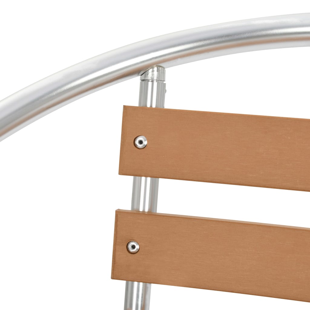 Sedie Impilabili da Giardino 4 pz in Alluminio e WPC Argento 48710