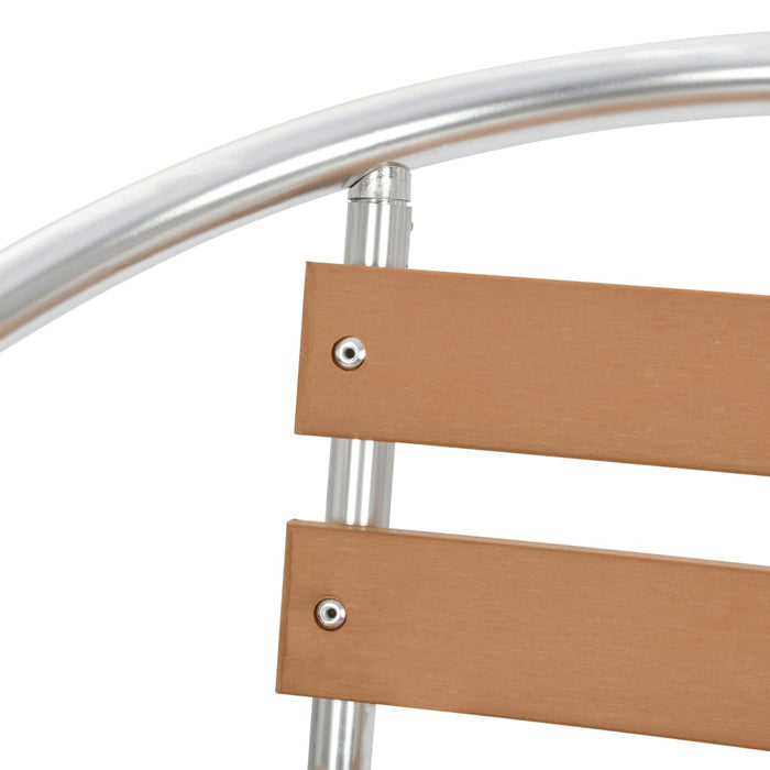 Sedie Impilabili da Giardino 4 pz in Alluminio e WPC Argento 48710