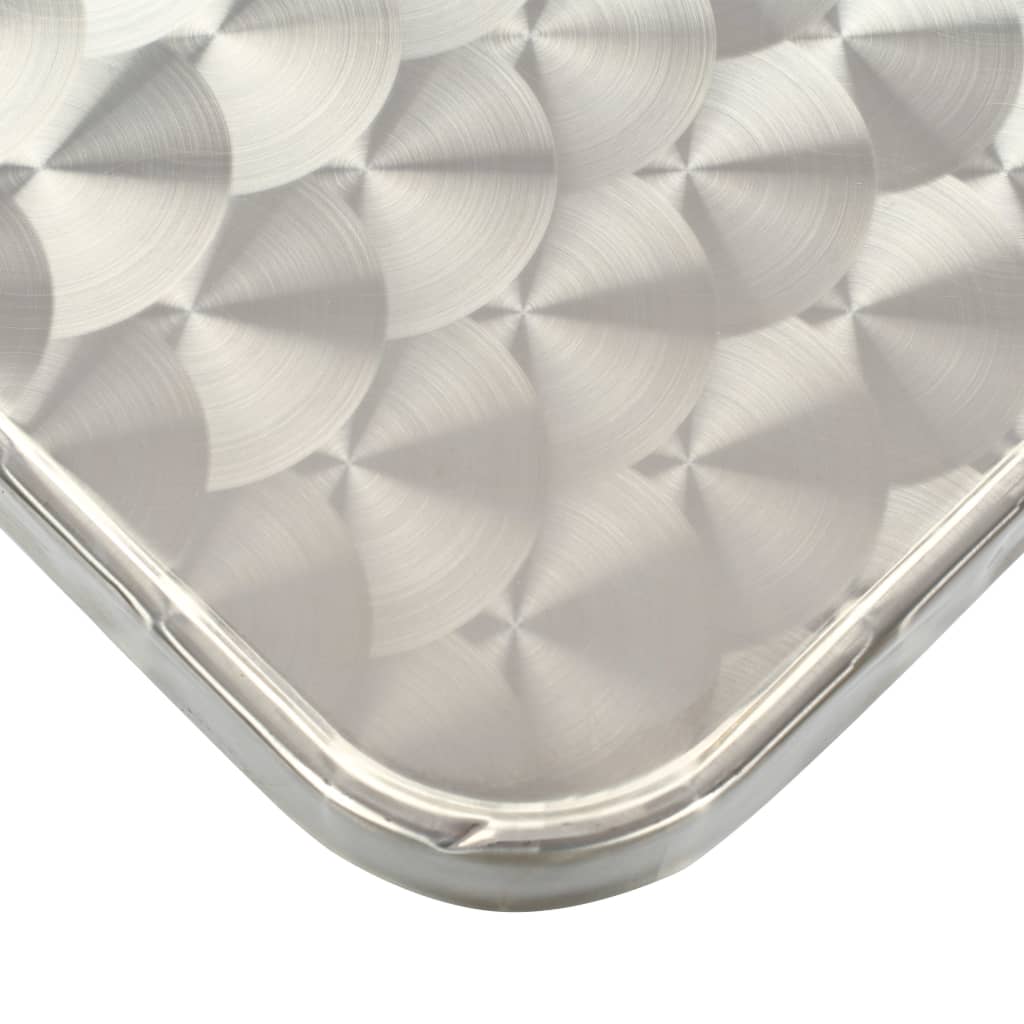 Tavolo da Giardino Argento 80x80x70 cm in Alluminio 48716