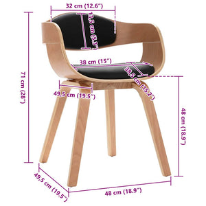 Sedie da Pranzo 2 pz in Legno Piegato e Similpelle 287388