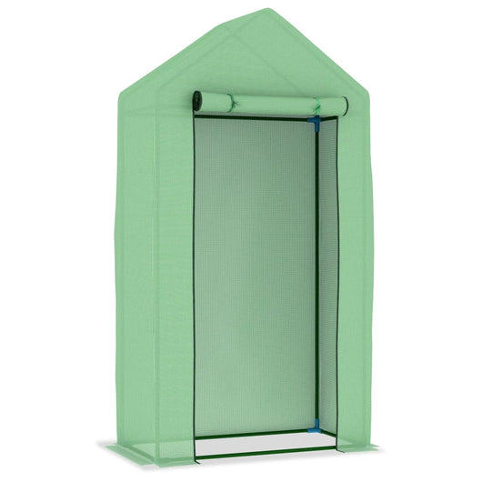 Serra tenda riparo piante fiori ortaggi con struttura in acciaio 05 m² 1 x 05 x 19 m verde 02_0044526