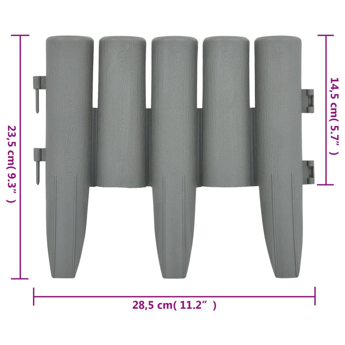 Bordature per Prato 36 pz Grigie 10 m in PP 48621