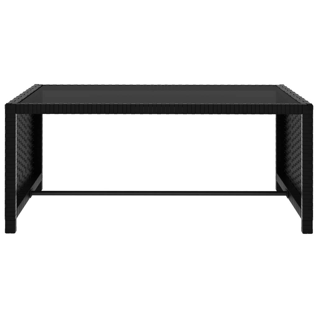 Lettini Prendisole 2 pz con Tavolo in Polyrattan Neri 47402