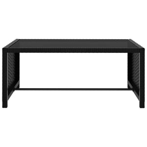 Lettini Prendisole 2 pz con Tavolo in Polyrattan Neri 47402