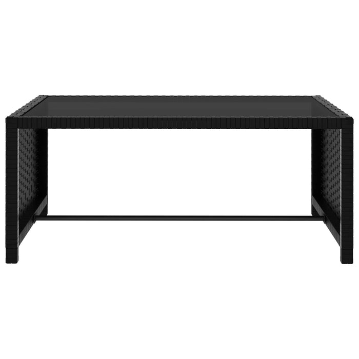 Lettini Prendisole 2 pz con Tavolo in Polyrattan Neri 47402