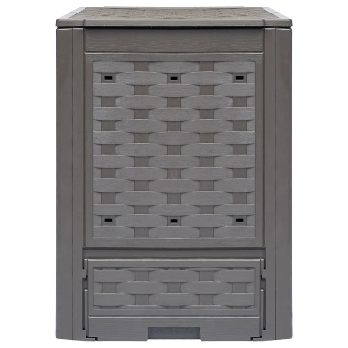 Compostiere 2 pz Marrone 60x60x83cm 600 L in Rattan di Plastica 278917