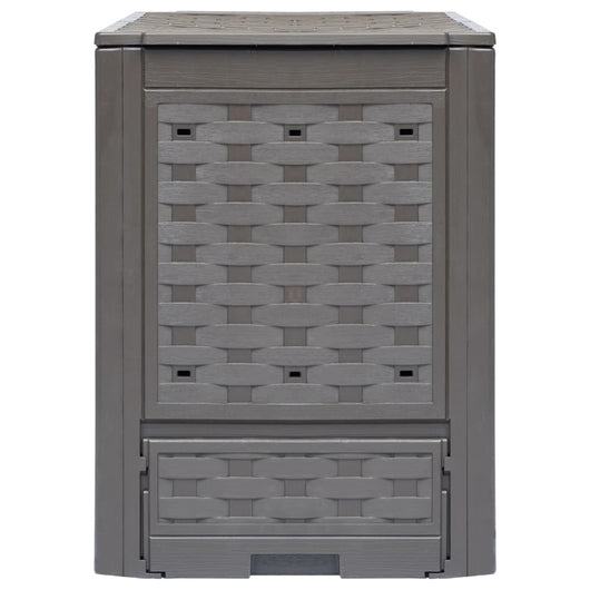 Compostiere 3 pz Marrone 60x60x83 cm 900 L Rattan di Plastica cod mxl 49405