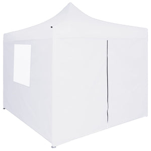Gazebo Professionale Pieghevole 4 Pareti 3x3 m Acciaio Biancocod mxl 103647