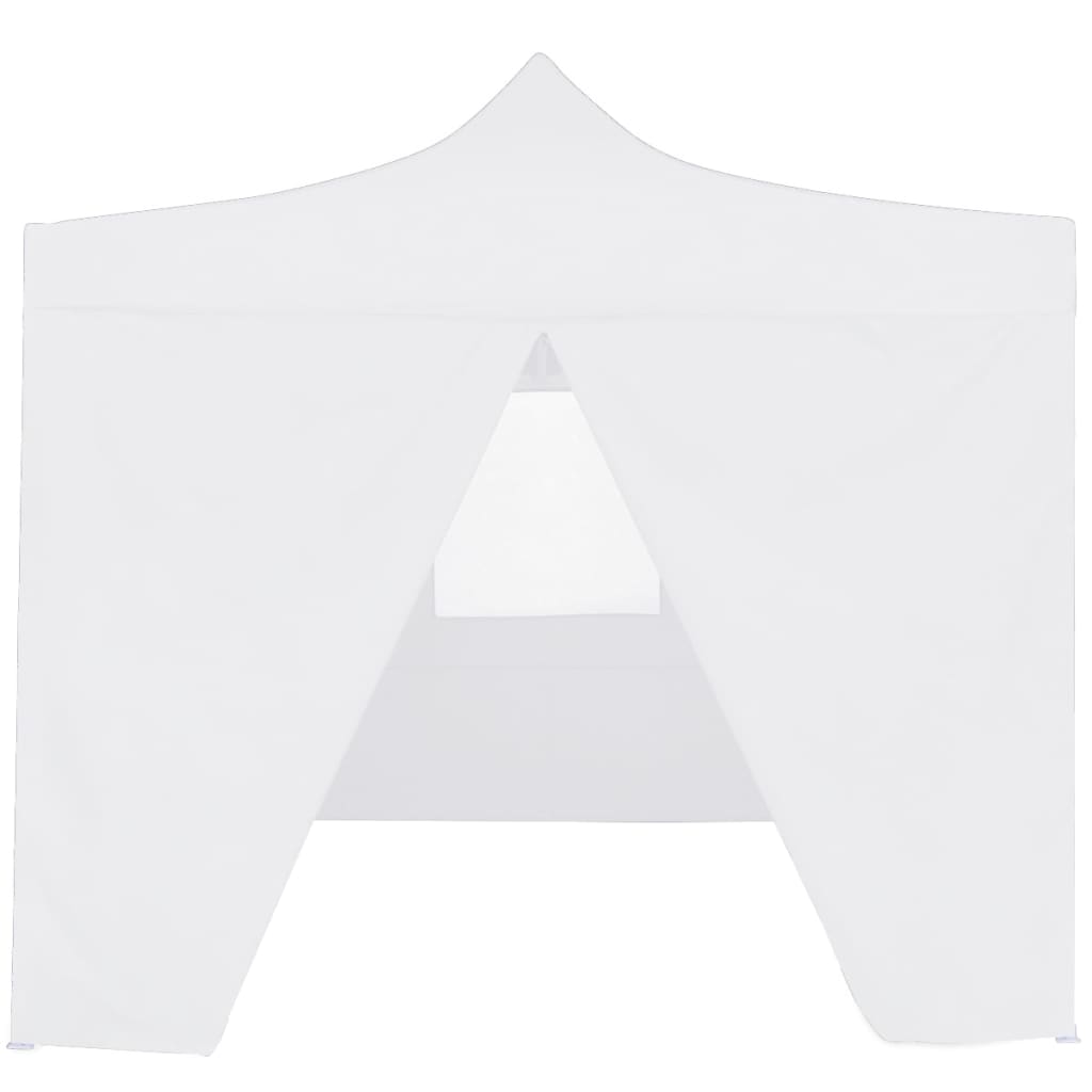 Gazebo Professionale Pieghevole 4 Pareti 3x3 m Acciaio Bianco 48861