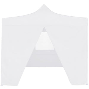 Gazebo Professionale Pieghevole 4 Pareti 3x3 m Acciaio Bianco 48861