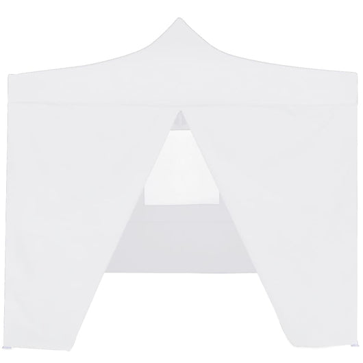 Gazebo Professionale Pieghevole 4 Pareti 3x3 m Acciaio Bianco 48861