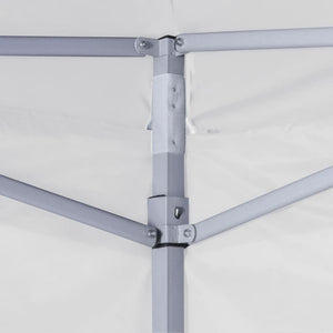 Gazebo Professionale Pieghevole 4 Pareti 3x3 m Acciaio Bianco 48861