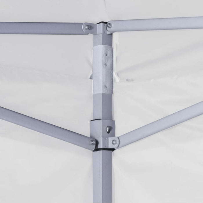 Gazebo Professionale Pieghevole 4 Pareti 3x3 m Acciaio Bianco 48861