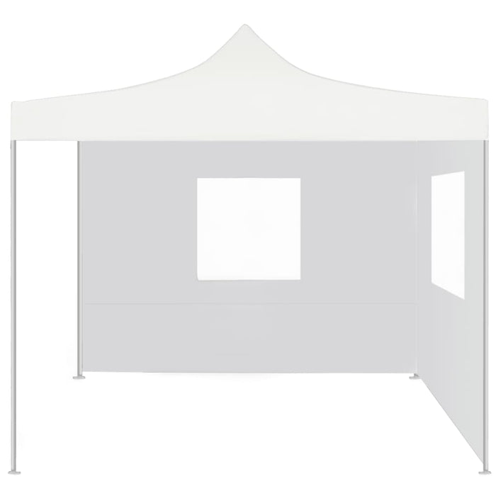 Gazebo Professionale Pieghevole 2 Pareti 3x3 m Acciaio Bianco