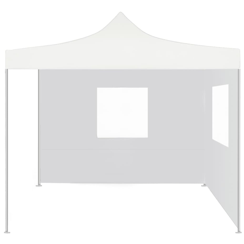 Gazebo Professionale Pieghevole 2 Pareti 3x3 m Acciaio Bianco 48862