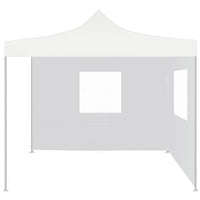 Gazebo Professionale Pieghevole 2 Pareti 3x3 m Acciaio Bianco 48862