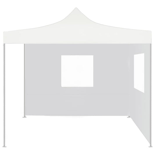 Gazebo Professionale Pieghevole 2 Pareti 3x3 m Acciaio Bianco 48862