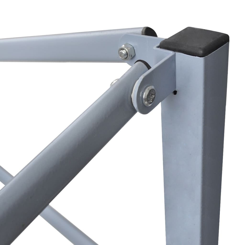 Gazebo Professionale Pieghevole 2 Pareti 3x3 m Acciaio Bianco