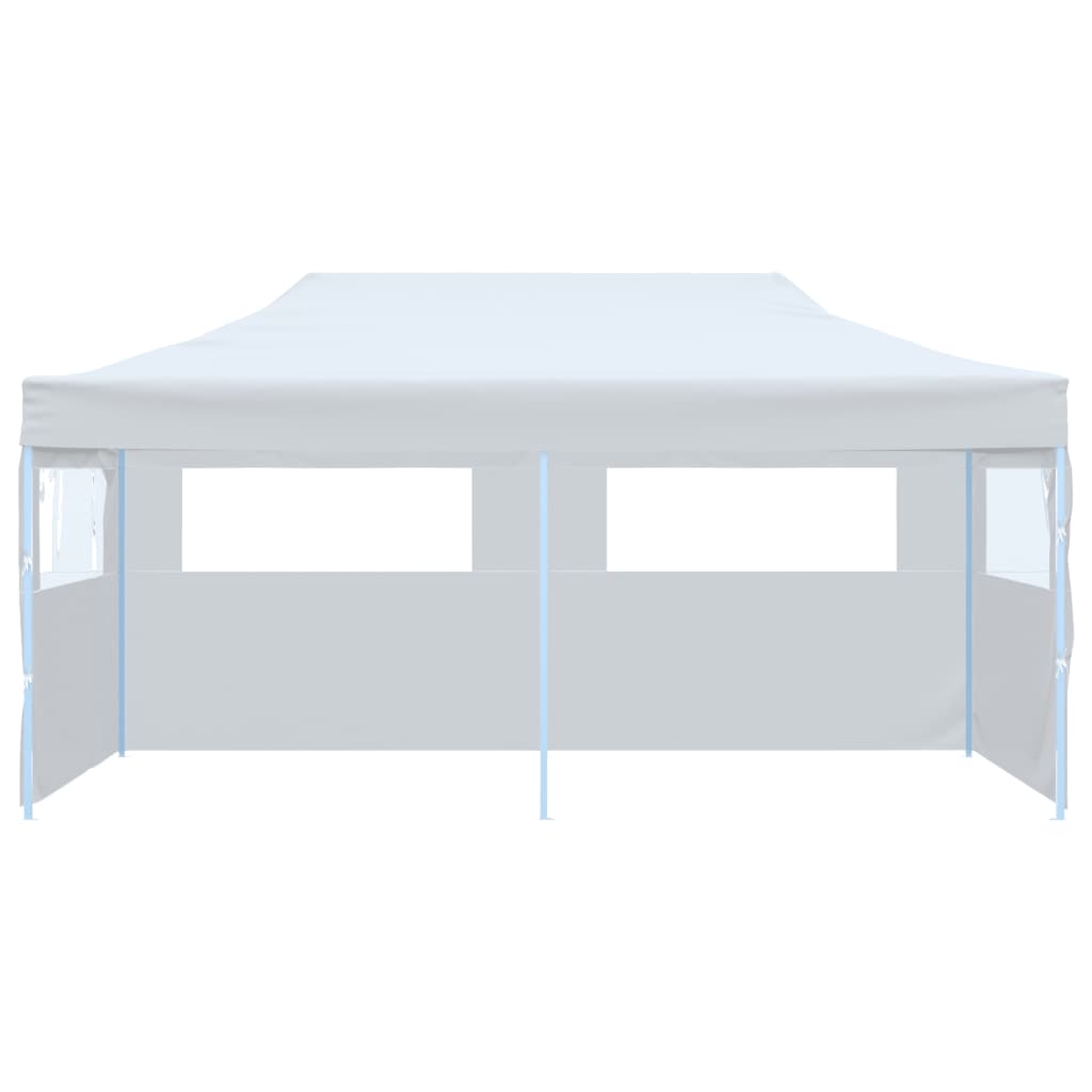 Tenda Pieghevole Pop-Up con Pareti Laterali 3x6m Acciaio Bianco
