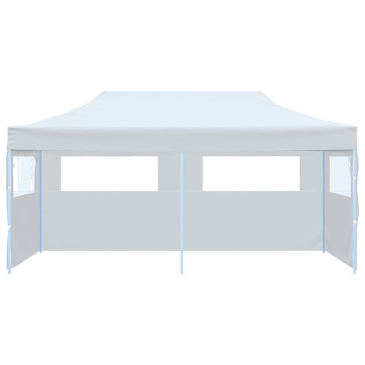 Tenda Pieghevole Pop-Up con Pareti Laterali 3x6m Acciaio Bianco