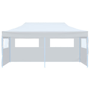 Tenda Pieghevole Pop-Up con Pareti Laterali 3x6m Acciaio Bianco 48863