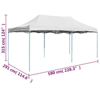 Gazebo Professionale Pieghevole 3x6 m Acciaio Bianco 48864