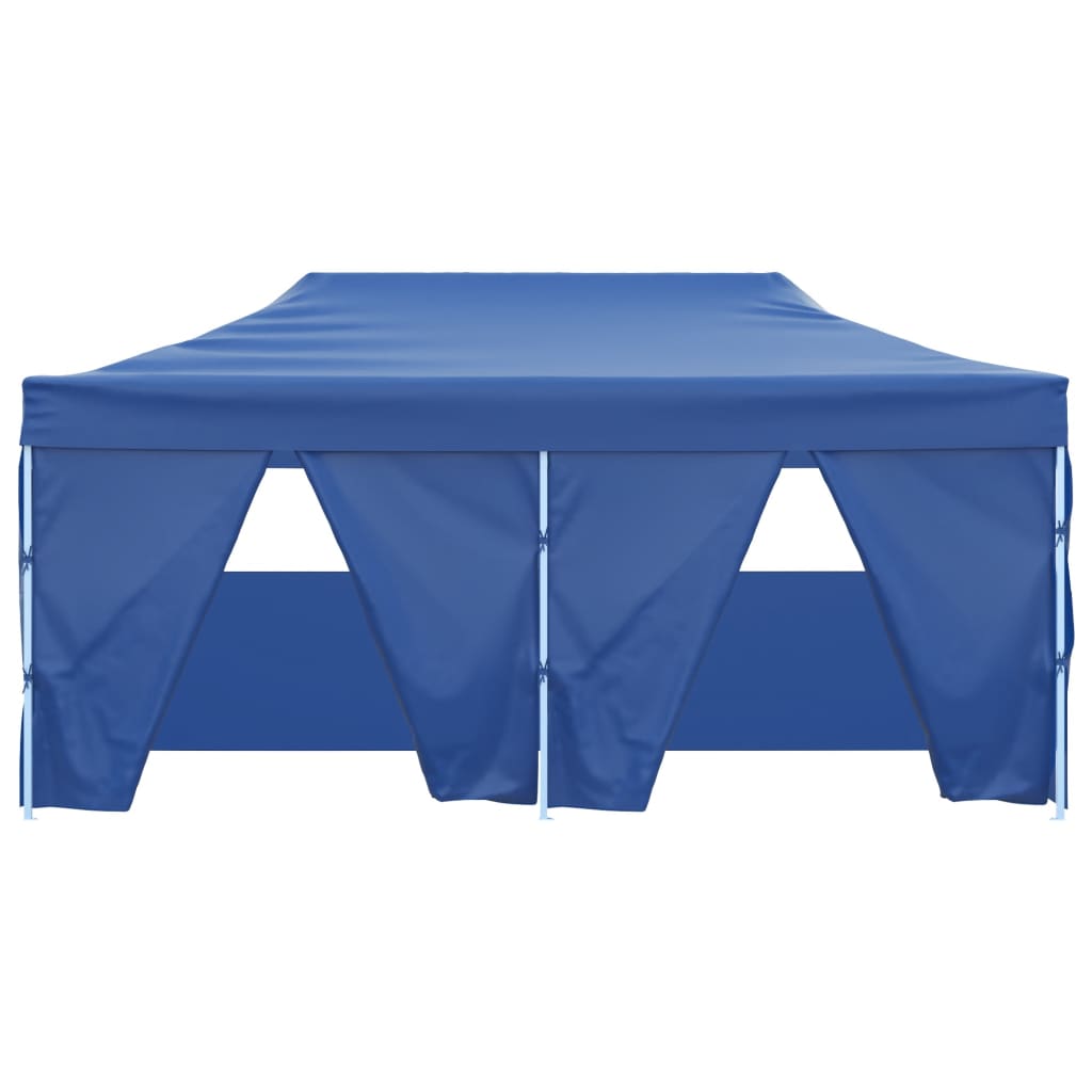 Gazebo Pieghevole con 4 Pareti 3x6m Acciaio Blu 48865