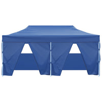 Gazebo Pieghevole con 4 Pareti 3x6m Acciaio Blu 48865